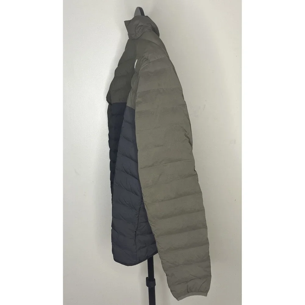 The North Face Boys XXL Belleview Stretch Down Jacket Green Black Puffer Coat 18